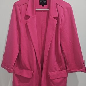 Stoosh Women's Bright Pink Open-Front Blazer